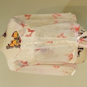 EXPRESS sheer butterfly 🦋 top with lace.  Size is Medium.